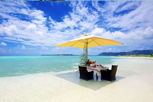 Tahiti beach lunch, DMC