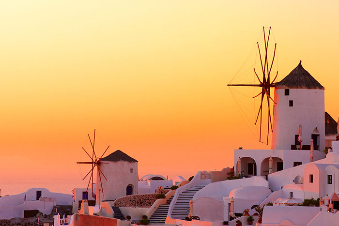 Greece island at sunset