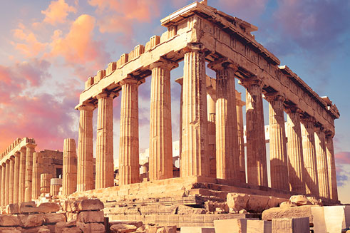 Parthenon in Athens at Sunset