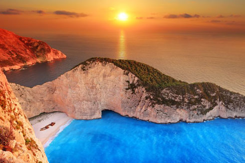 Navagio beach in Greece