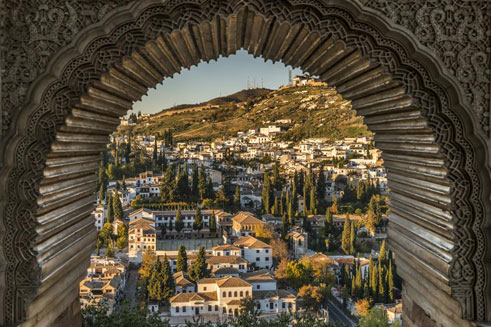 Spanish city on hillside